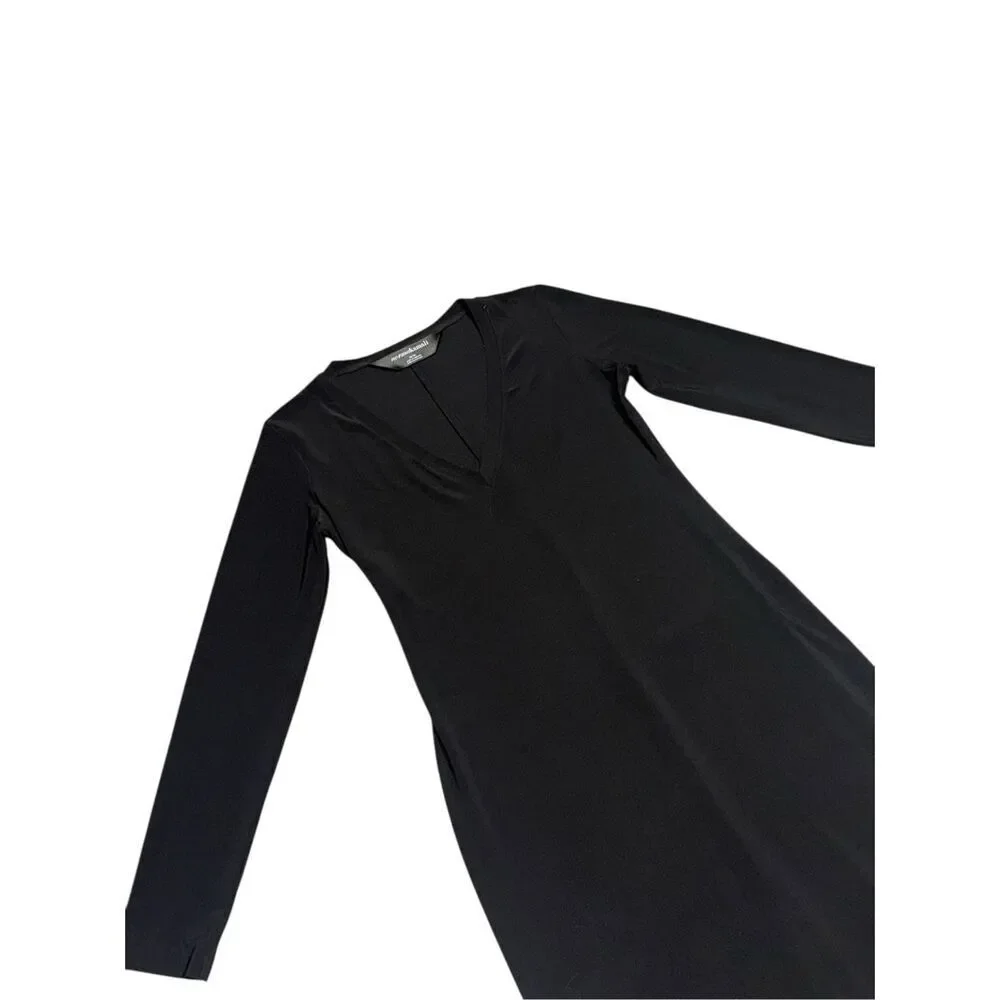 NORMA KAMALI x REVOLVE black Long Sleeve v neck stretchy mini Dress size medium